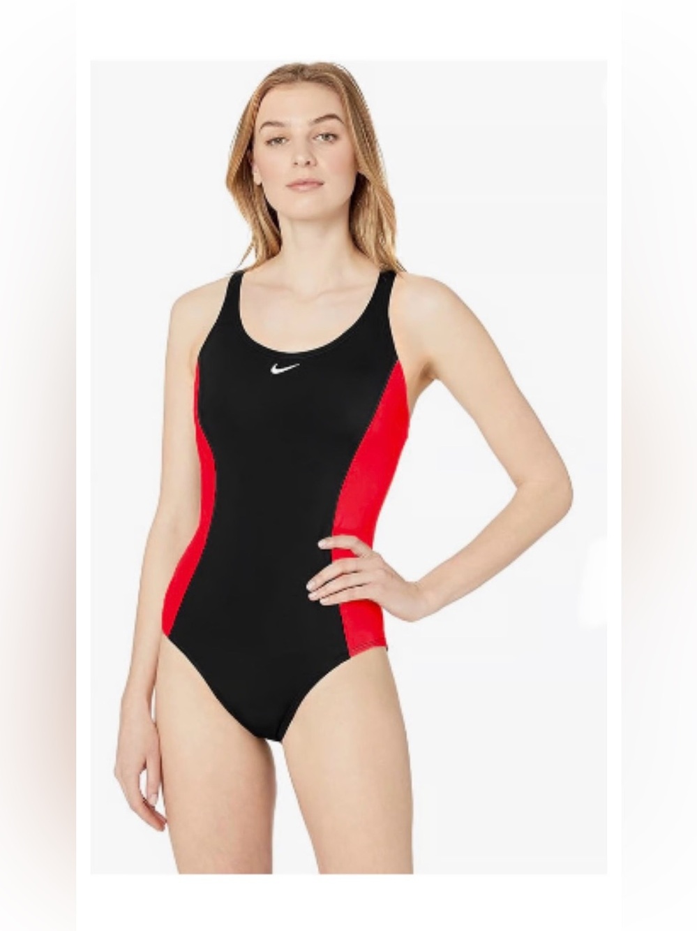 ✨Nike ✨Black with Red Side-Panel One-Piece Swimsuit- XL